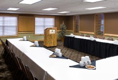 Meeting Room setup in a U Shape with a lectern in the front